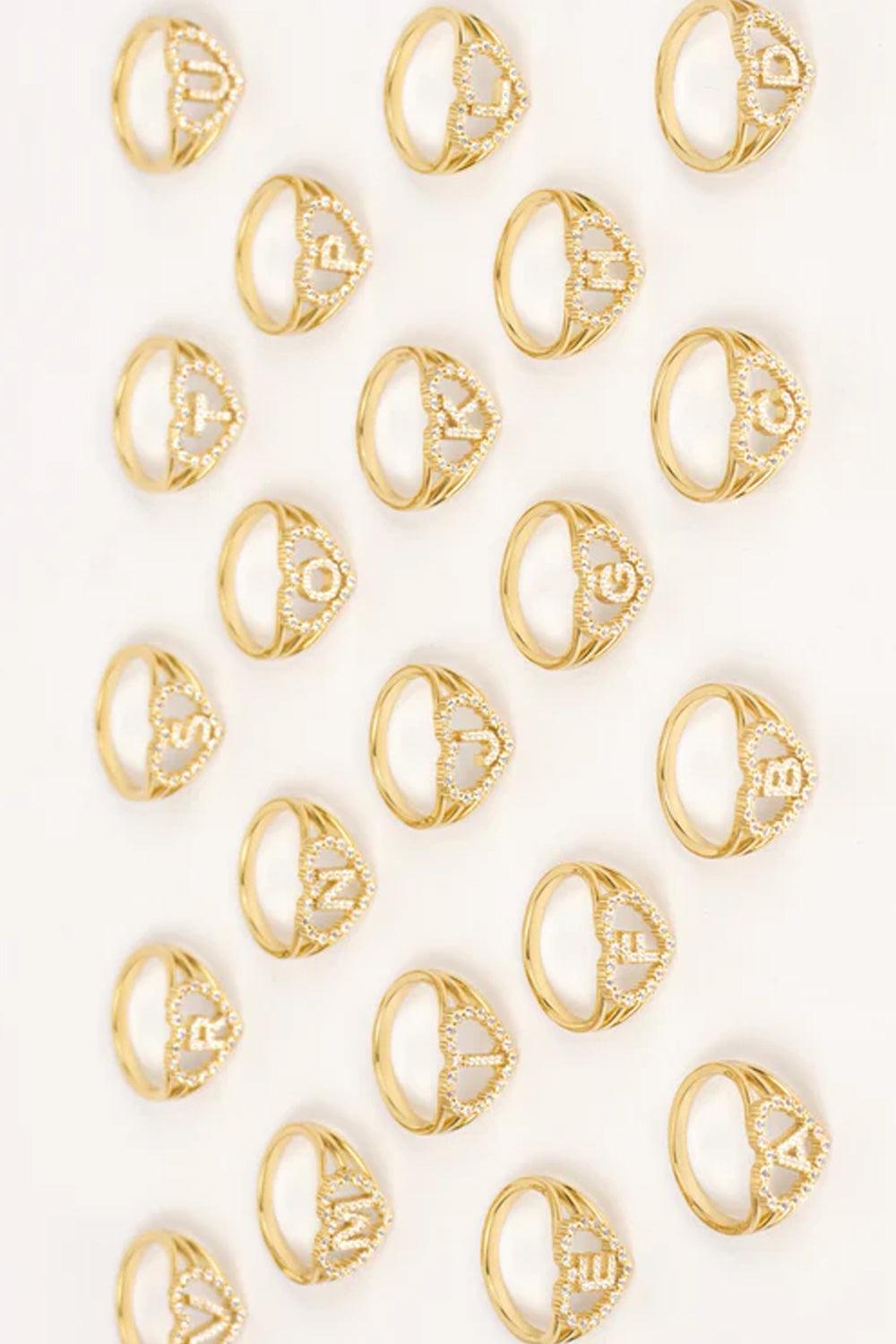 Letter Ring J Gold
