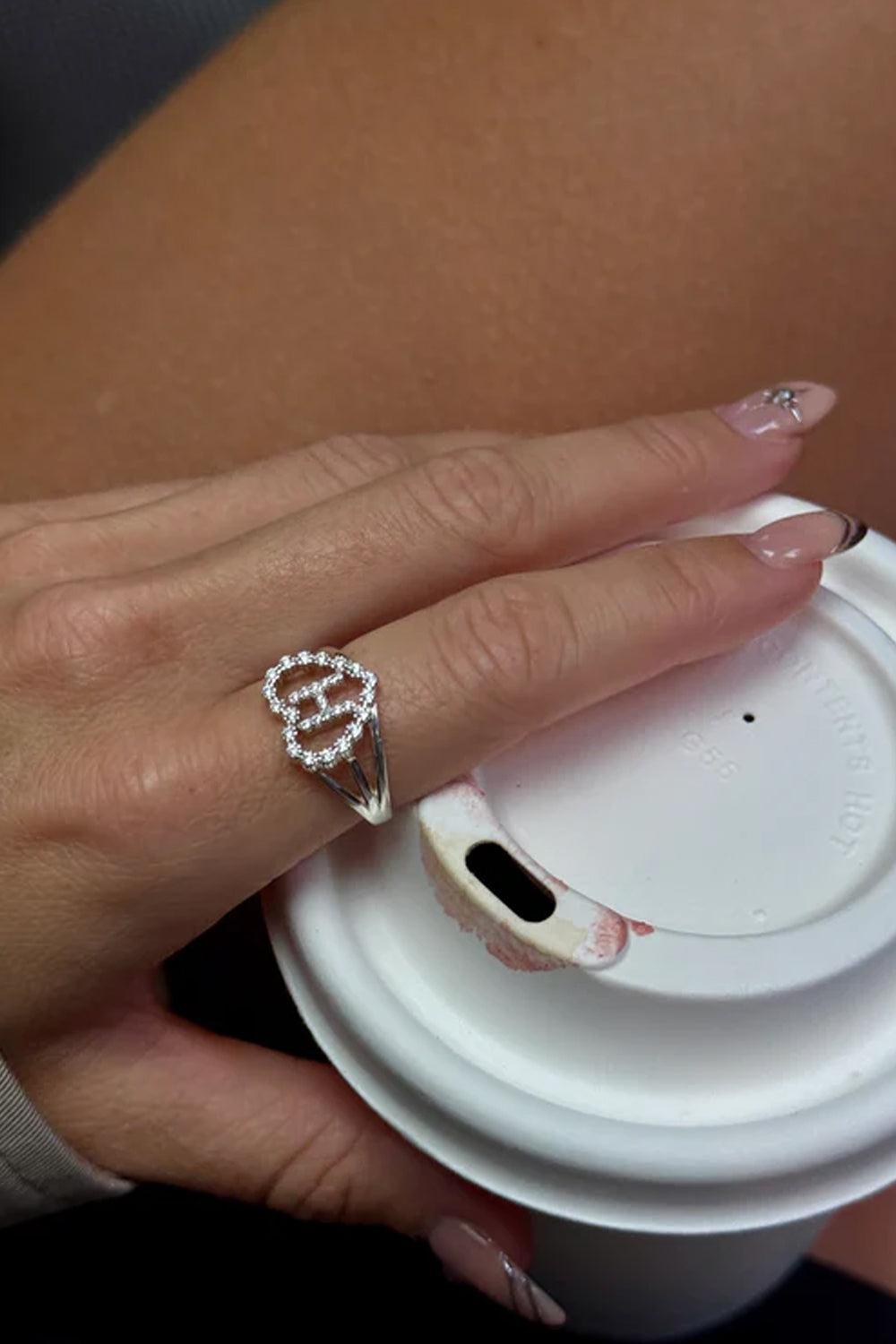 Letter Ring T Silver