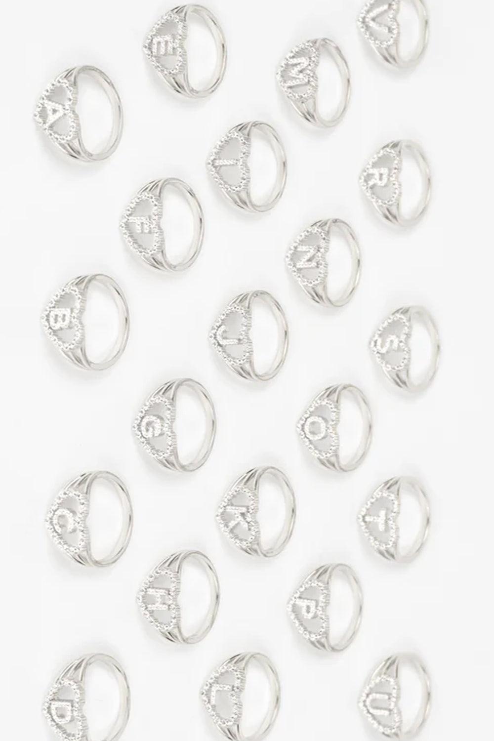 Letter Ring T Silver