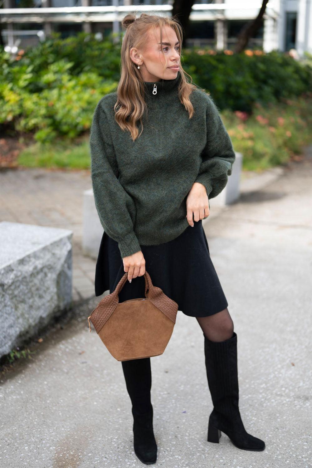 Li Chunky Mohair Sweater Army