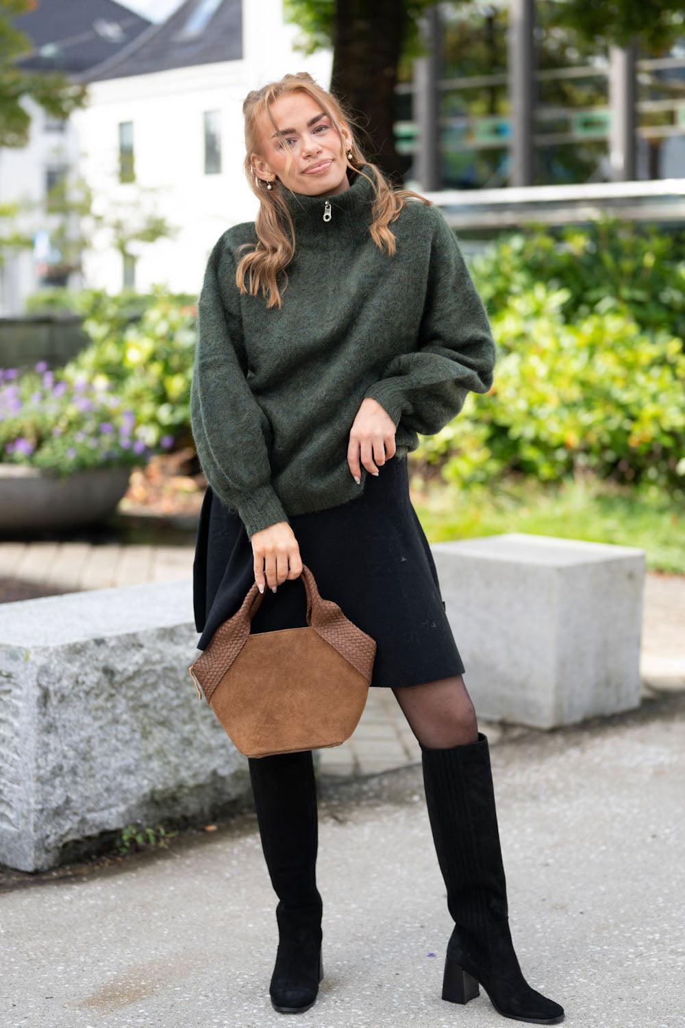 Li Chunky Mohair Sweater Army