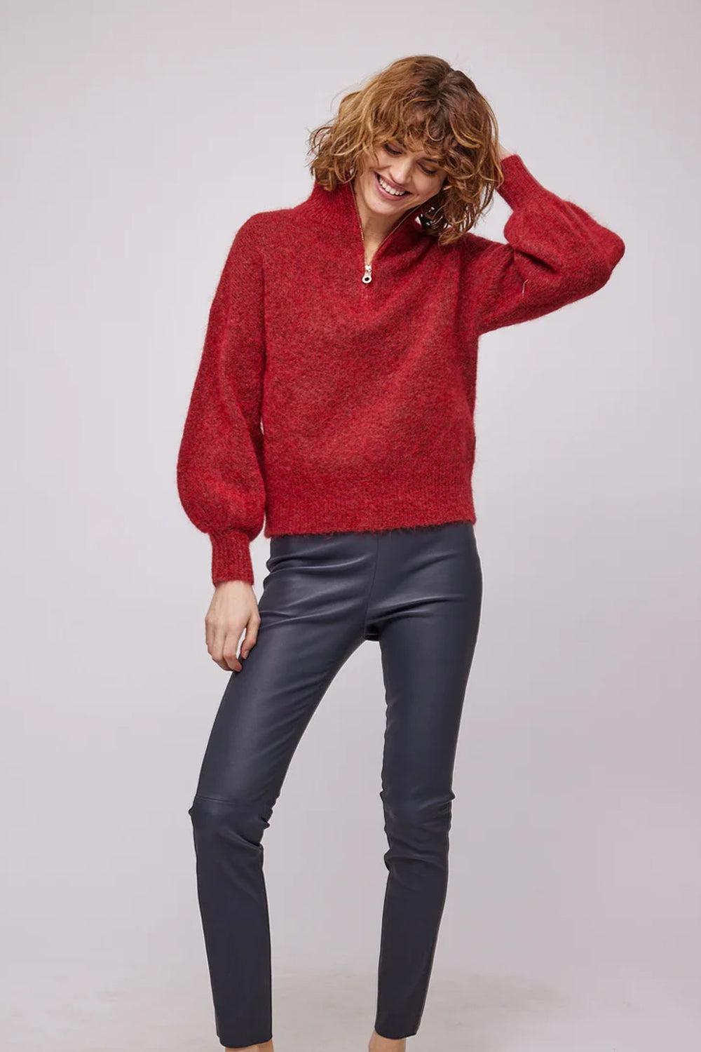 Li Chunky Mohair Sweater Ruby Red