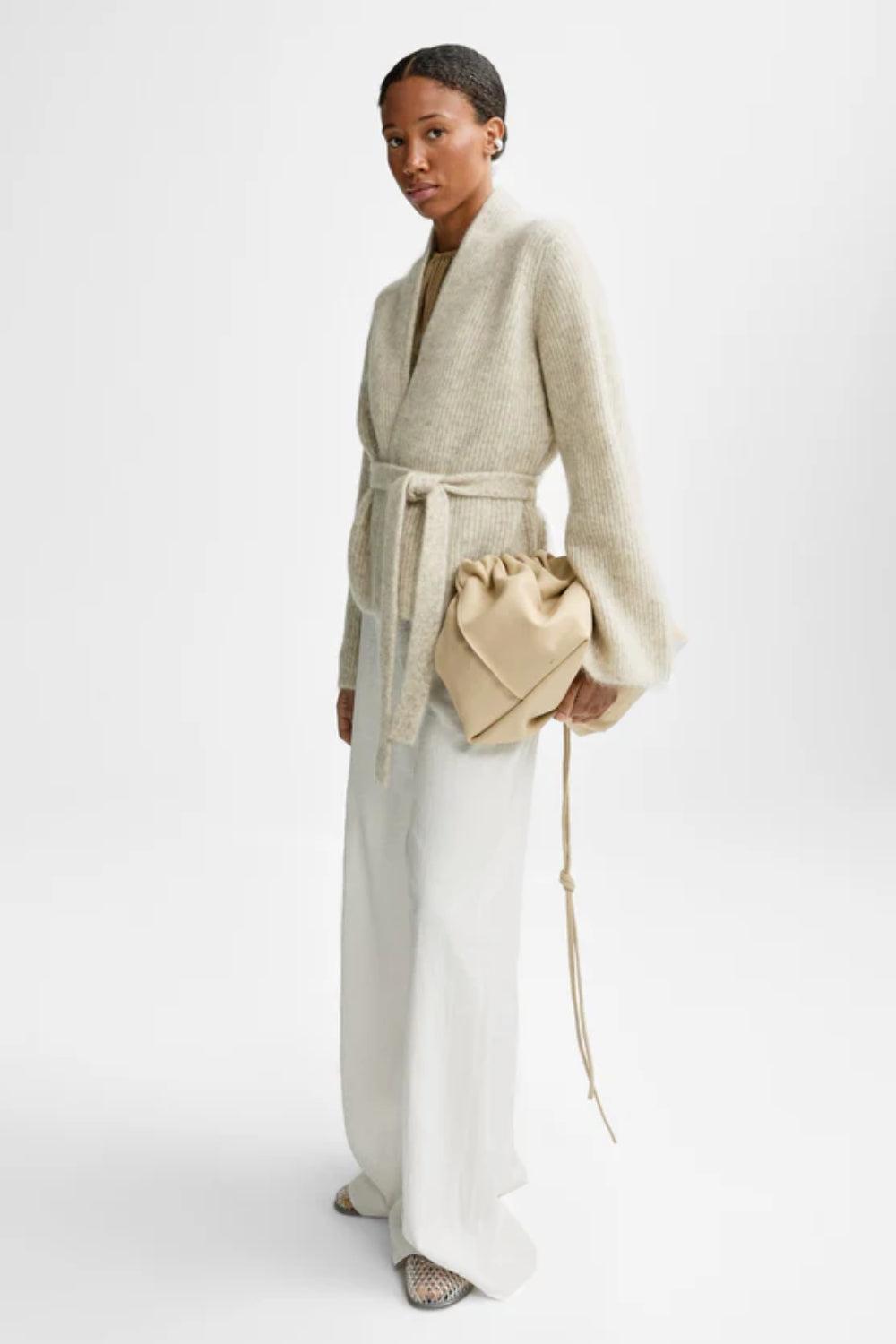 Lila Mohair Cardigan Wheat