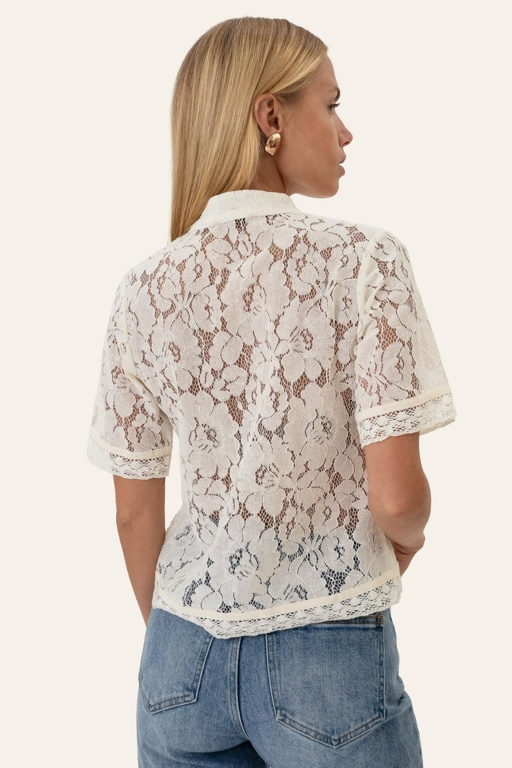 LiljaIC SS Shirt Off White Lace