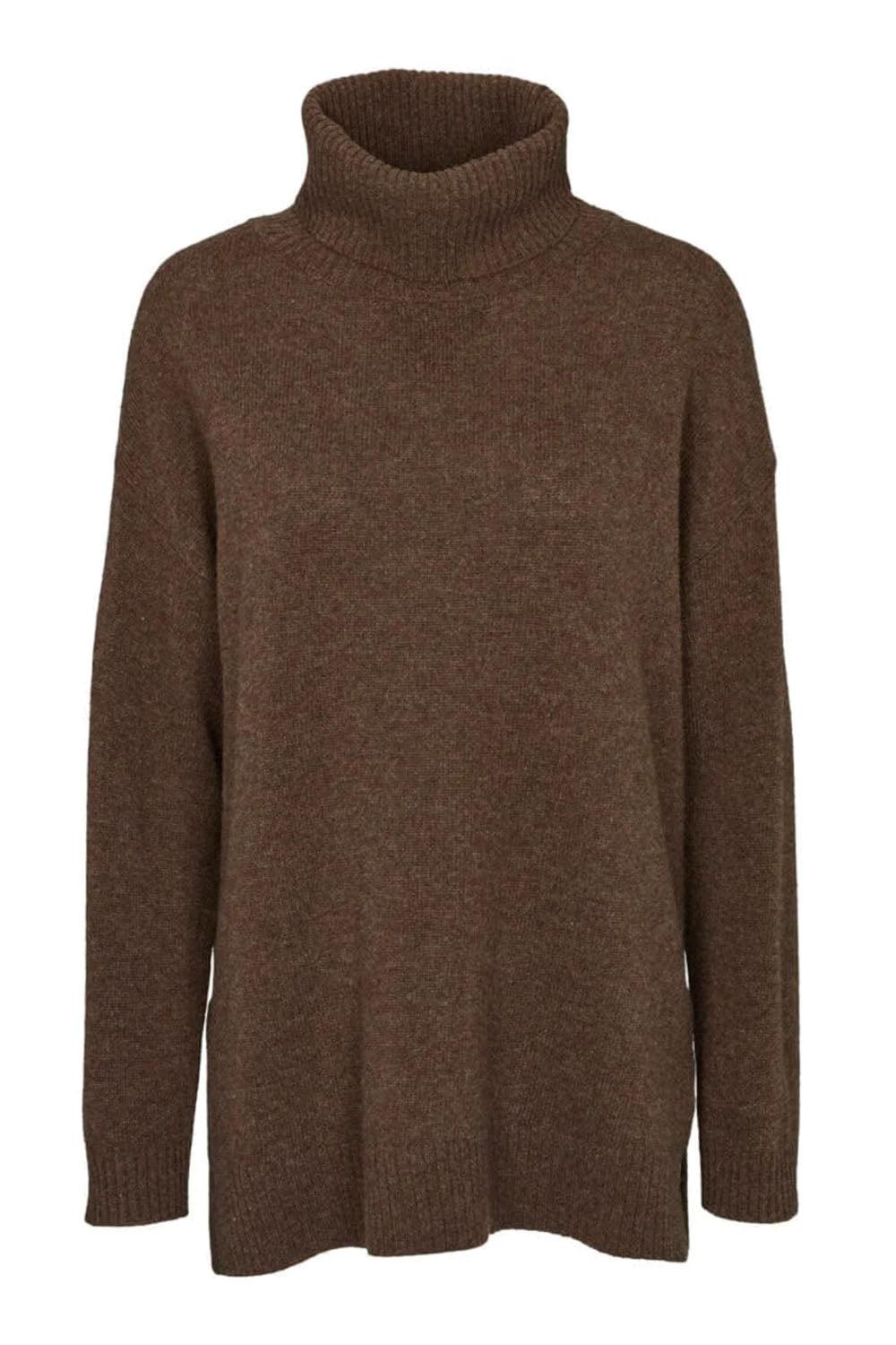 Line T-neck Brown Mel