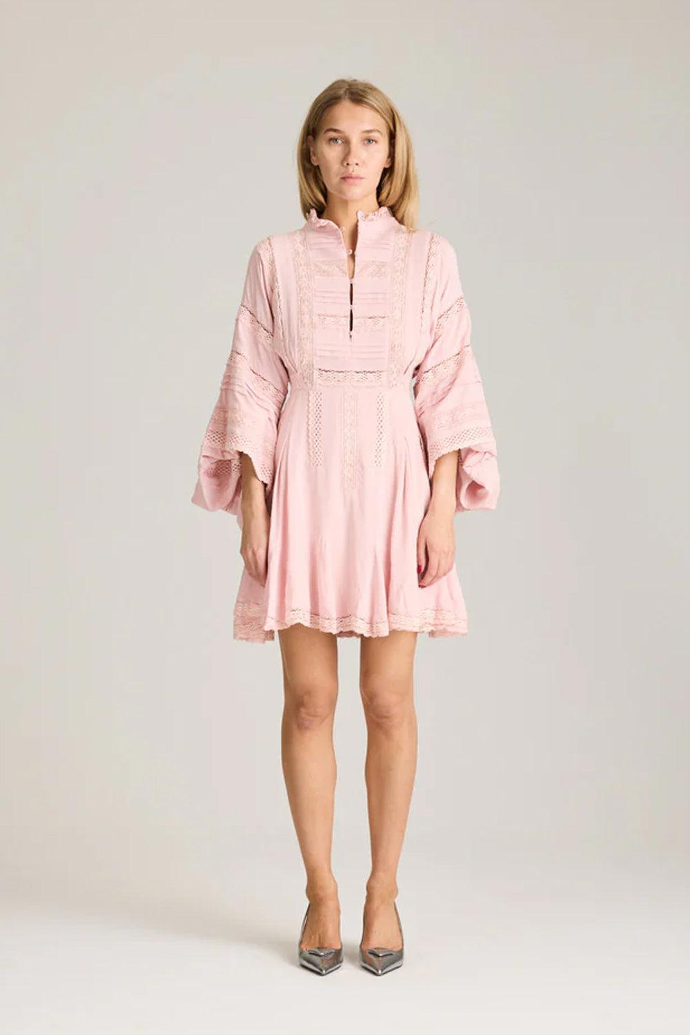 Lita Dress Pale Mauve Roses