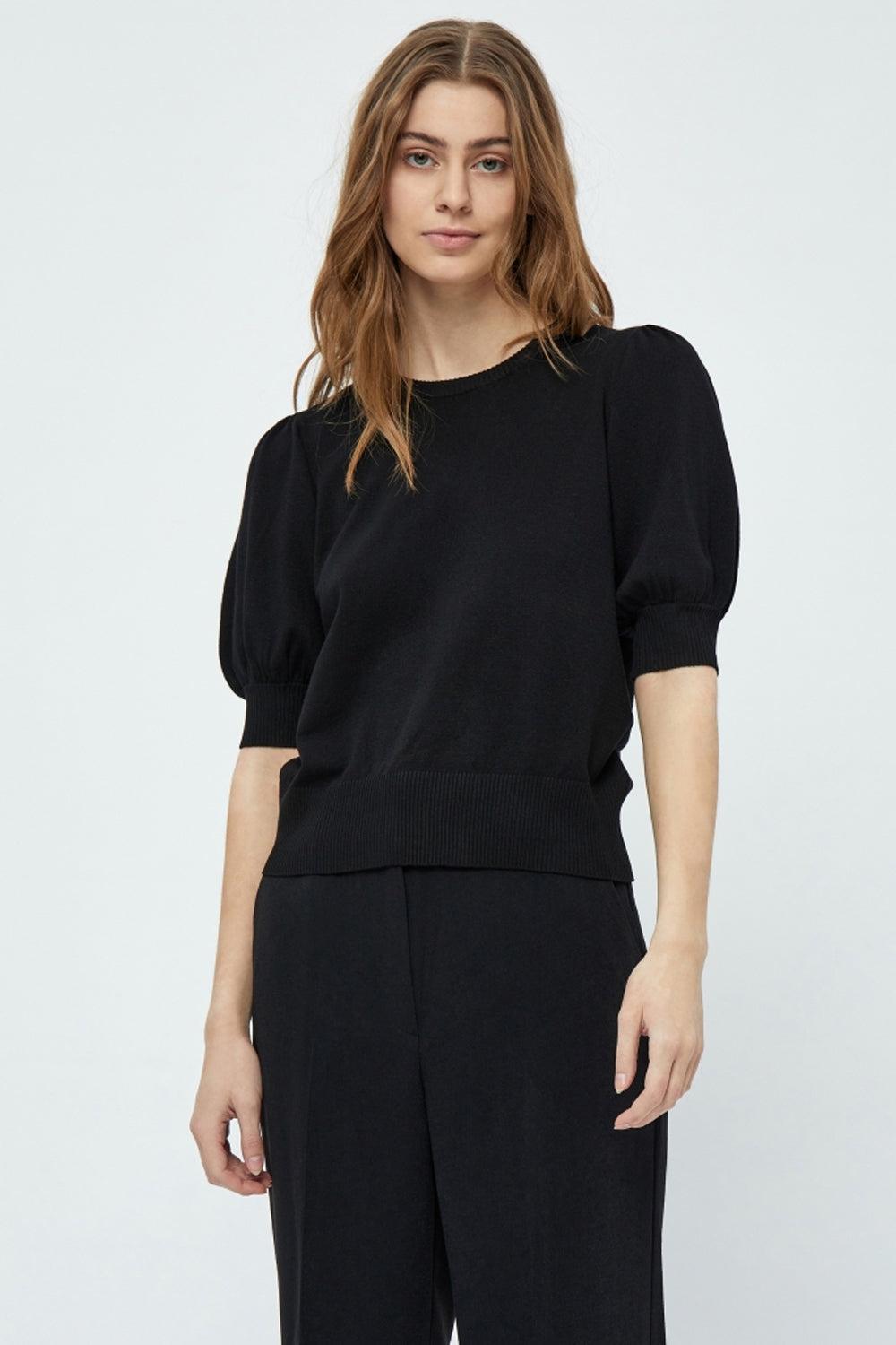 Liva Knit Tee Black Iris Solid