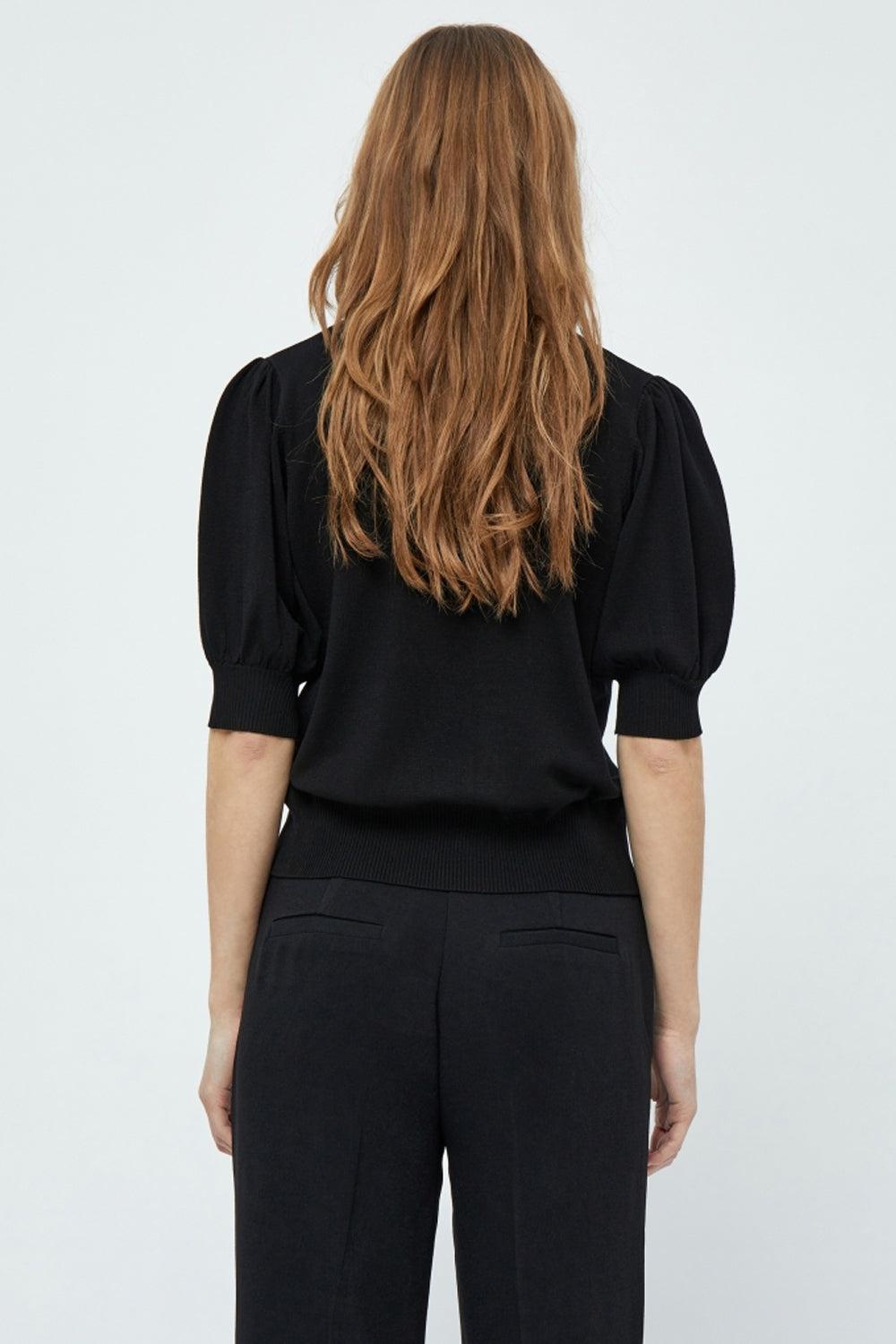 Liva Knit Tee Black Iris Solid
