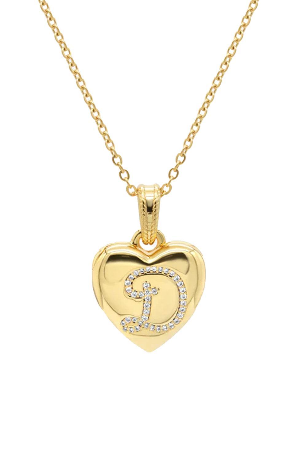 Locket Letter Necklace Gold