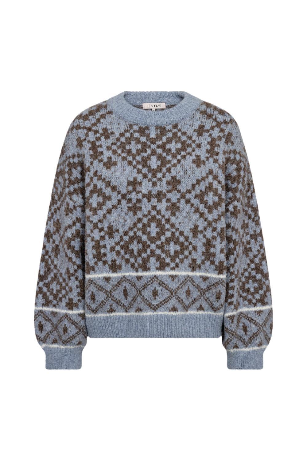 Luxana Knit Pullover Brown/Blue