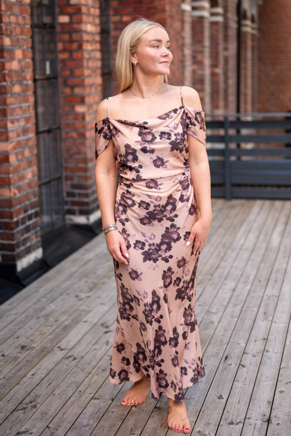 Lyra Dress Terracotta Floral print