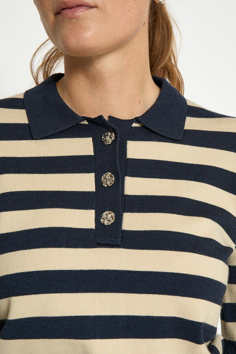MSAliana Knit Pullover Sky Captain Stripe