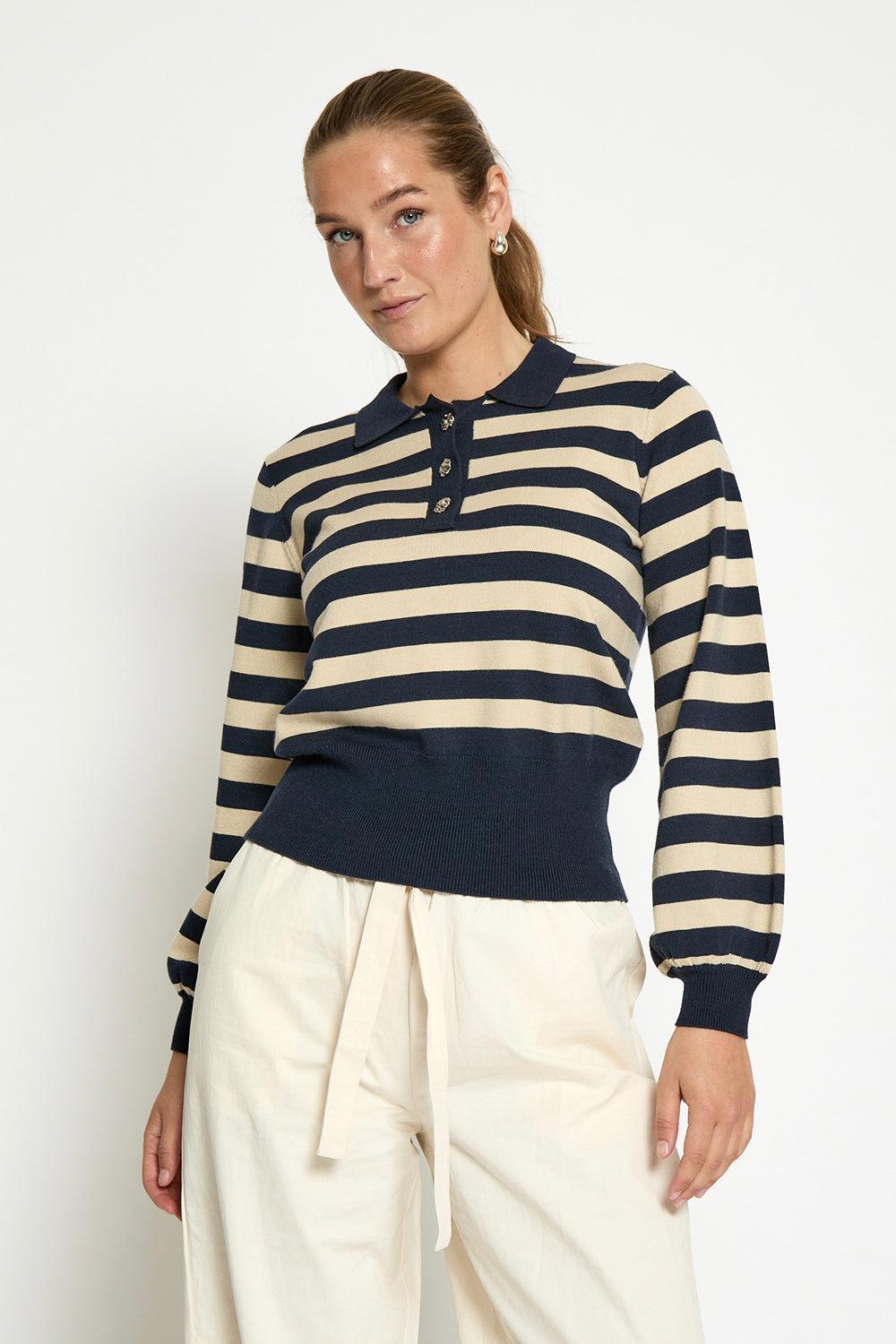 MSAliana Knit Pullover Sky Captain Stripe