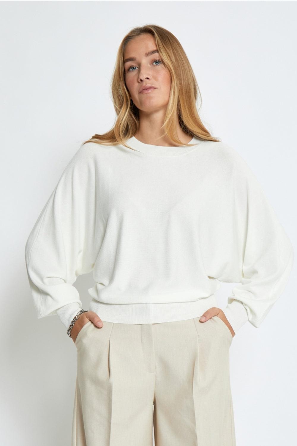 MSDana Bat Sleeve Knit Pullover Broken White