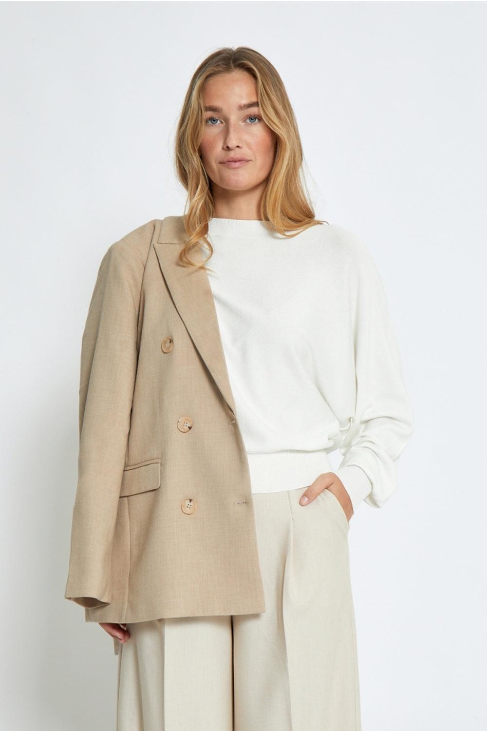 MSDana Bat Sleeve Knit Pullover Broken White