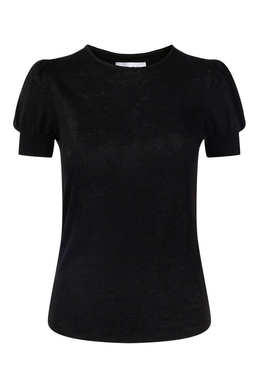 Madeleine Linen Tee Black