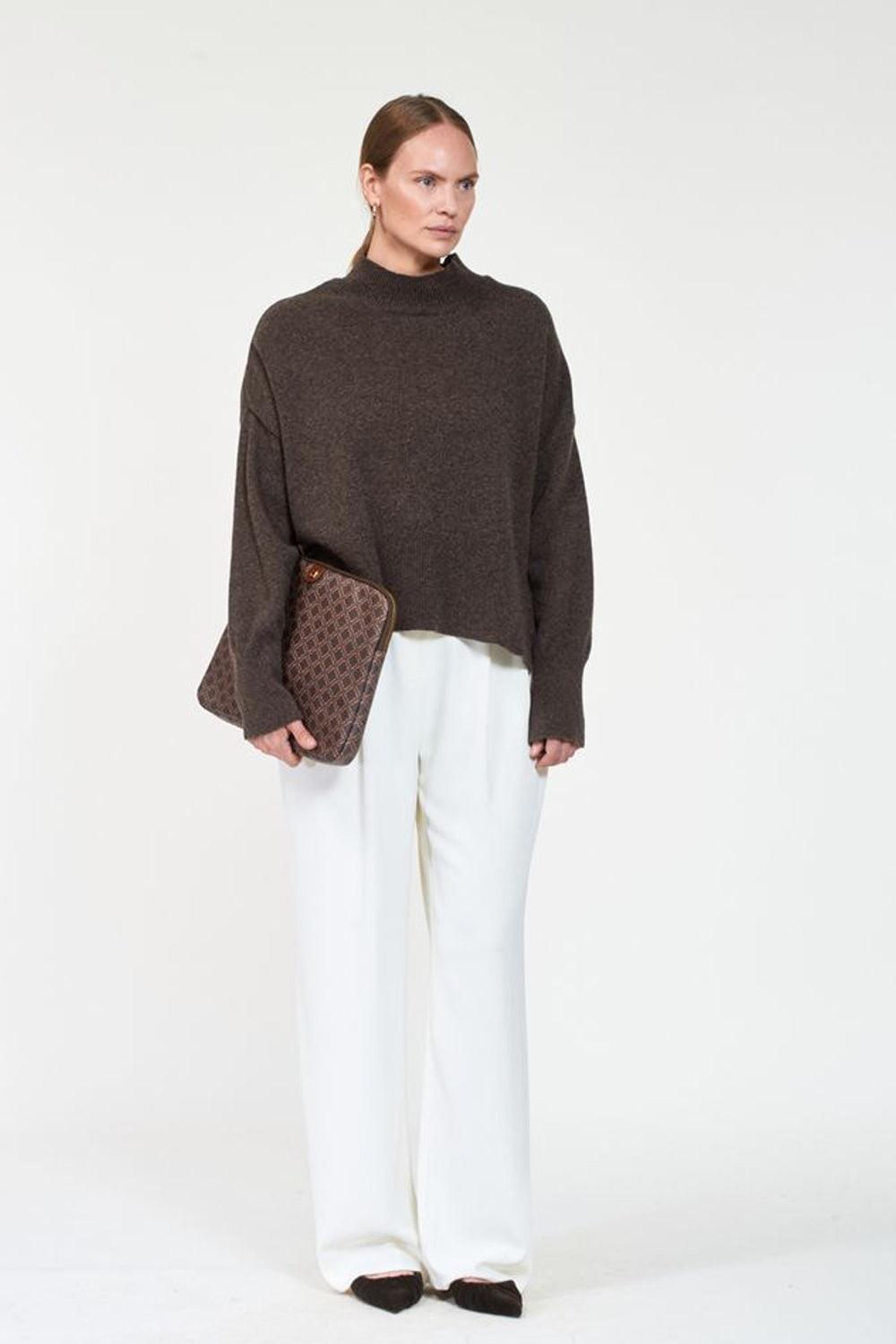 Mandy Sweater dk brown melange