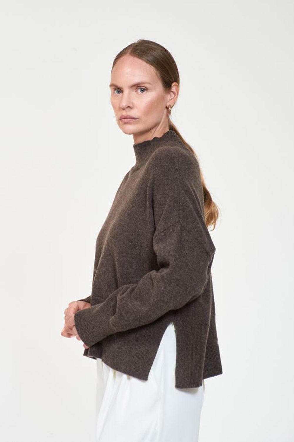 Mandy Sweater dk brown melange