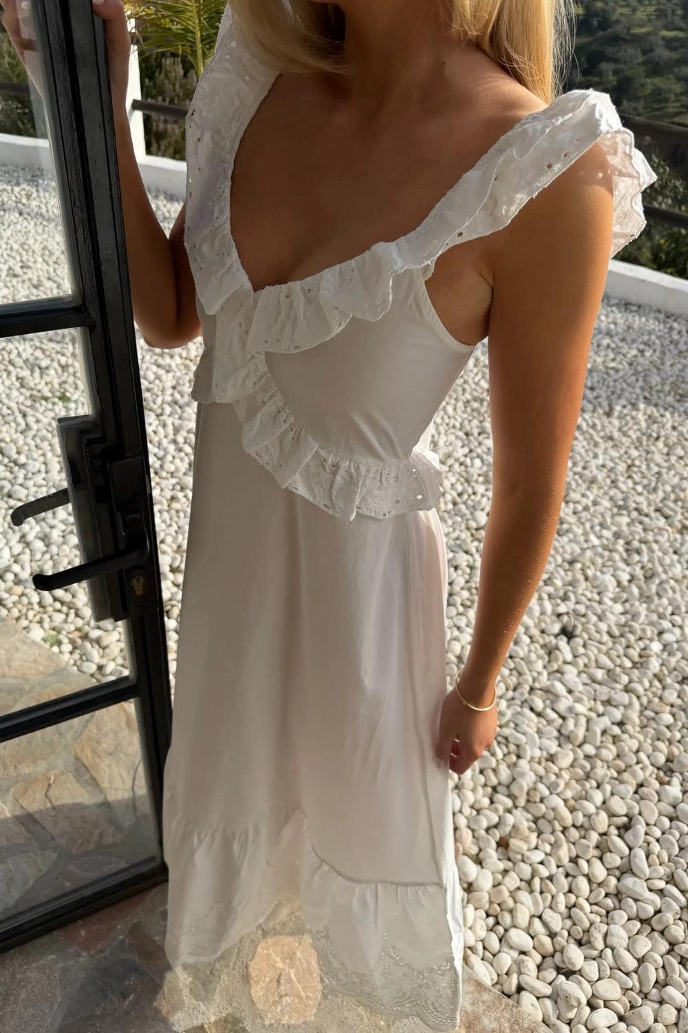 MelbaIC Dress White Embroidery