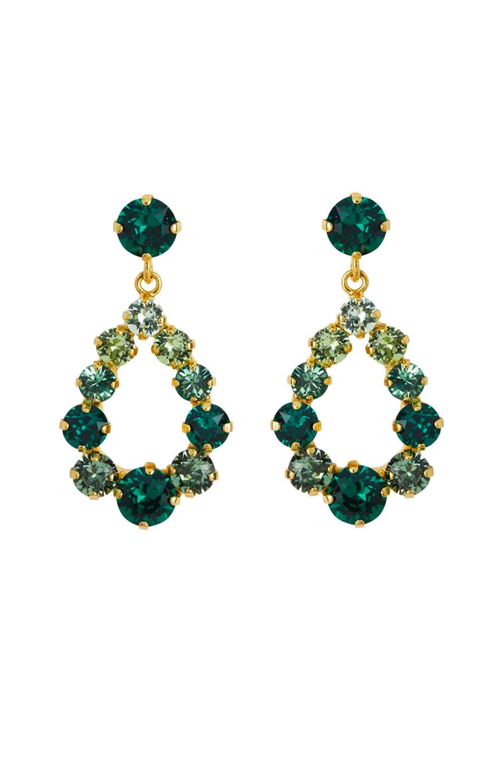 Mini Delia Earring Gold Green Combo