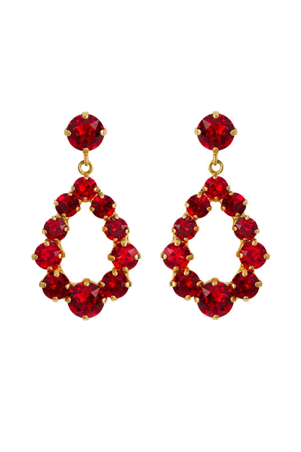 Mini Delia Earring Gold Red Combo