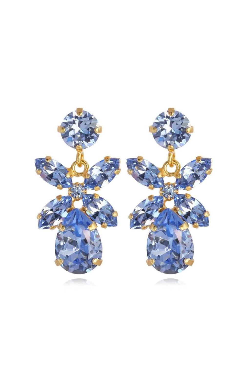 Mini Dione Earrings Gold Light Sapphire