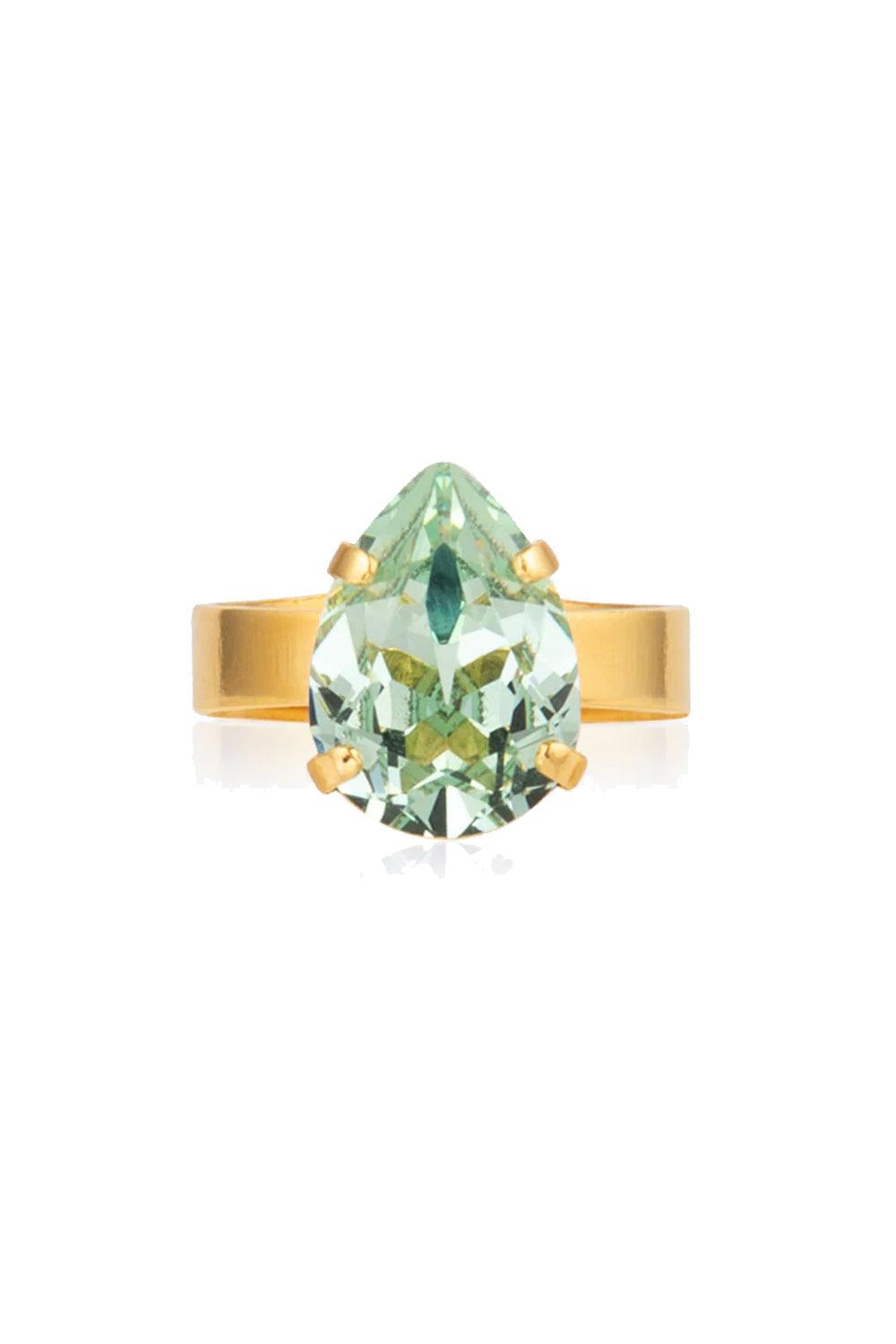 Mini Drop Ring Gold Chrysolite