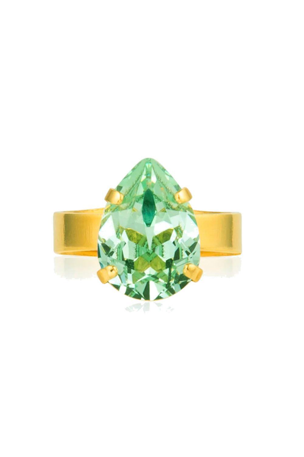 Mini Drop Ring Gold Peridot