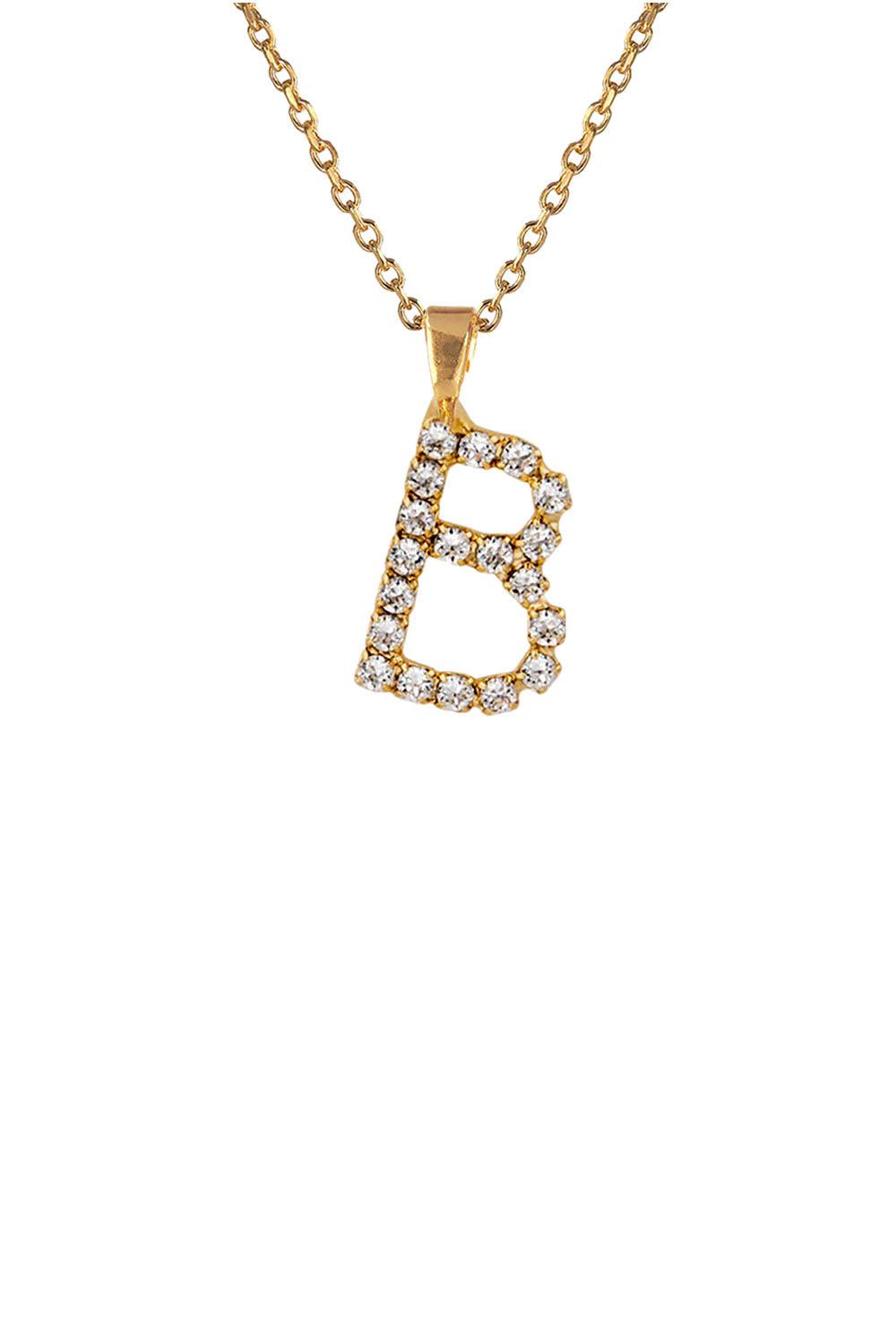 Mini Letter Necklace Gold Letter B