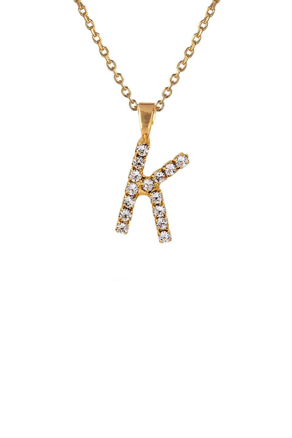 Mini Letter Necklace Gold Letter K