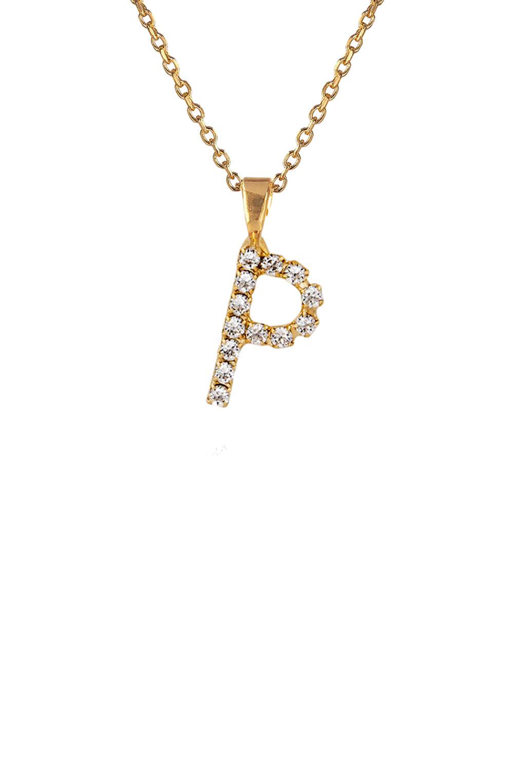 Mini Letter Necklace Gold Letter P