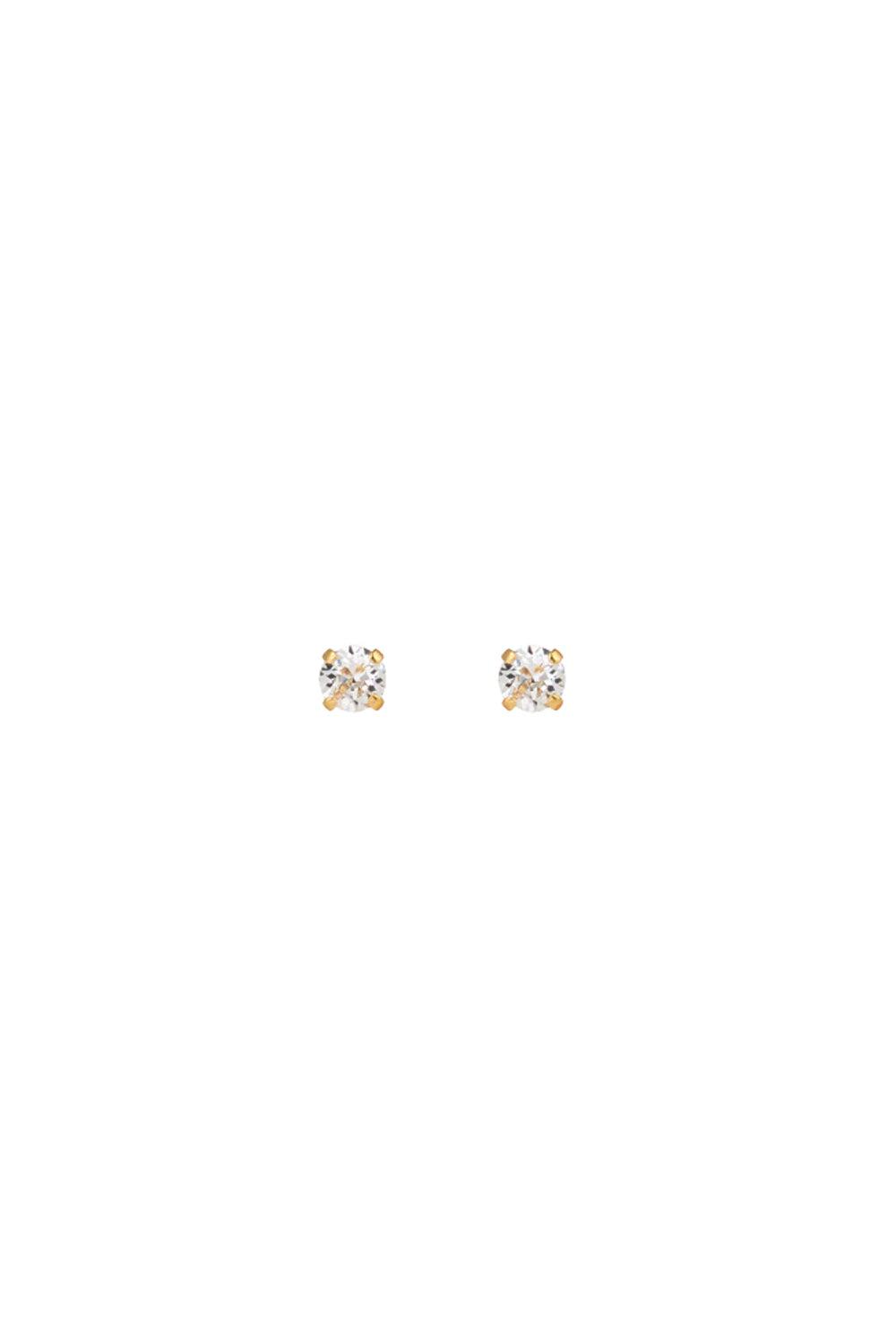 Mini Stud Earrings Gold Crystal