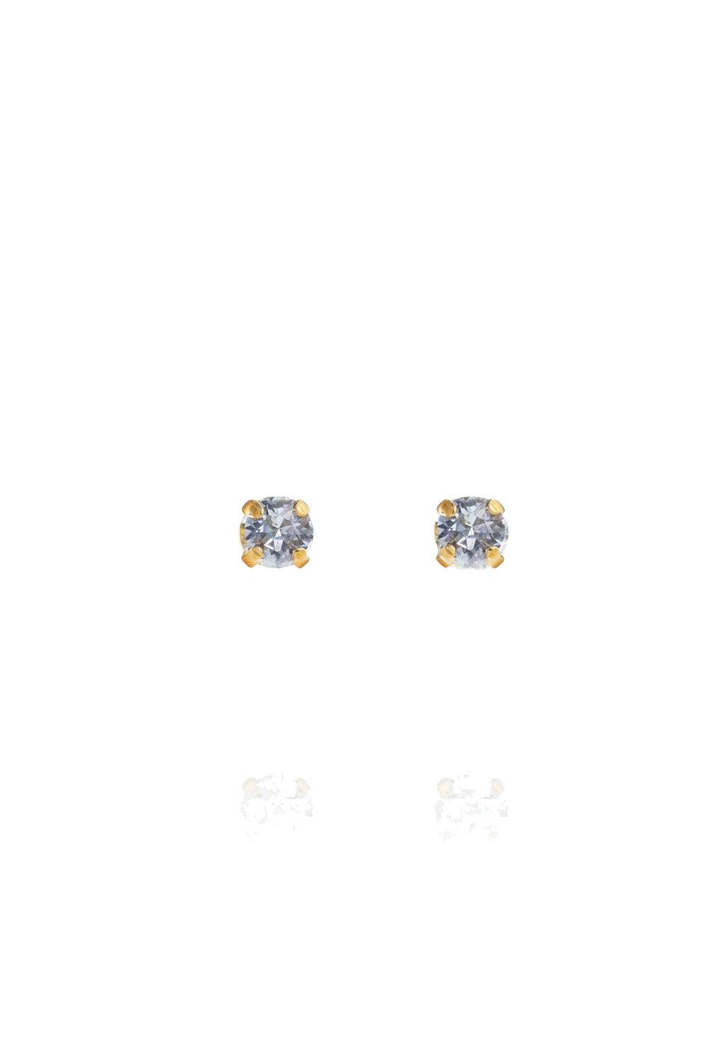 Mini Stud Earrings Gold Light Sapphire