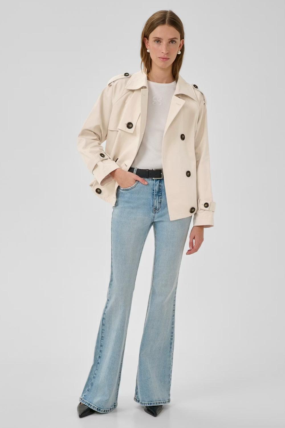 Mira Short Trenchcoat oatmeal