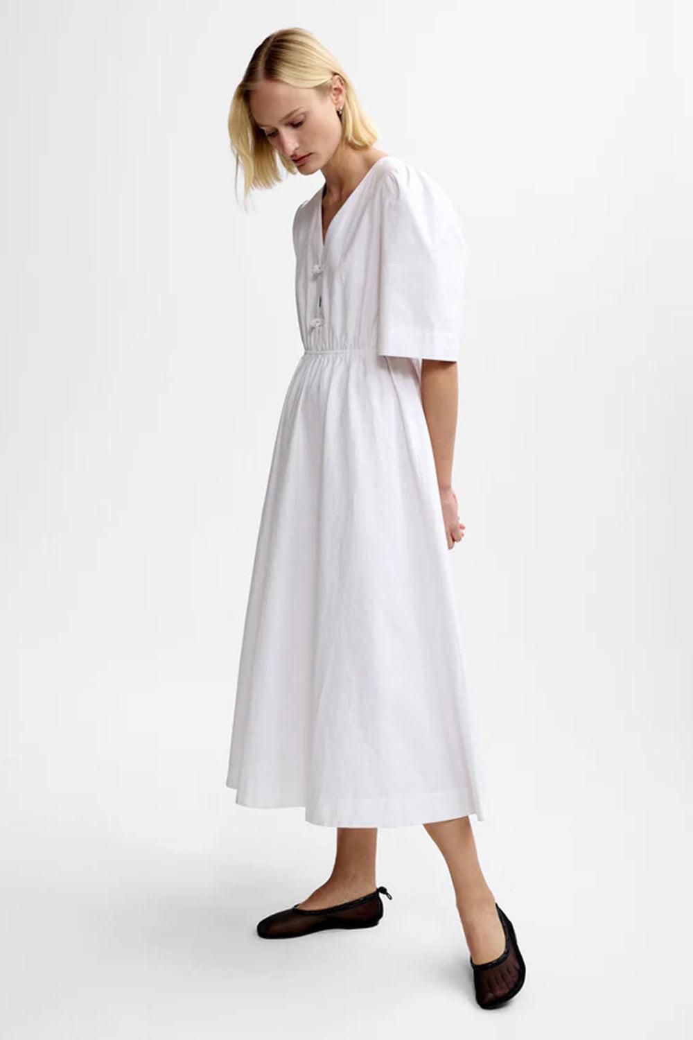 Monica Linen Dress White