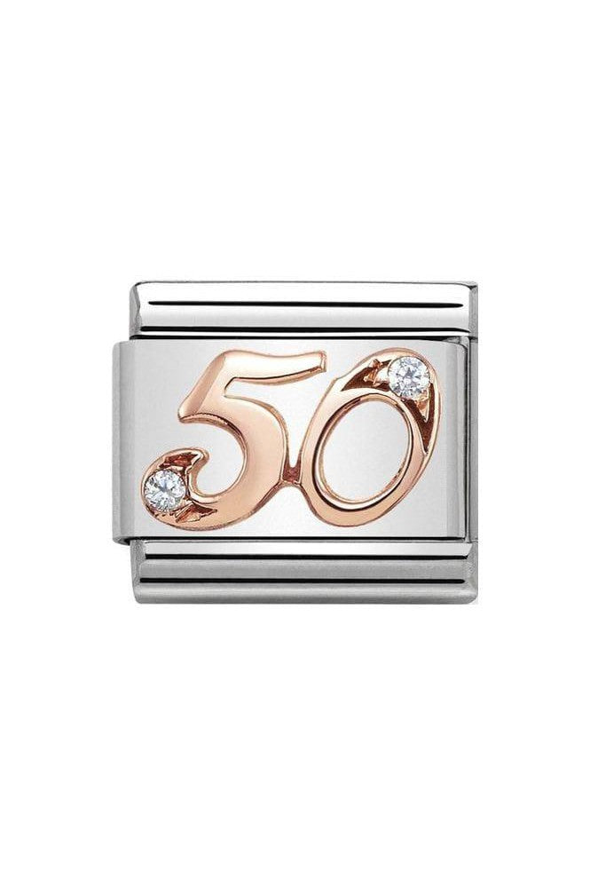 NUMBERS 9k rose gold and CZ 50