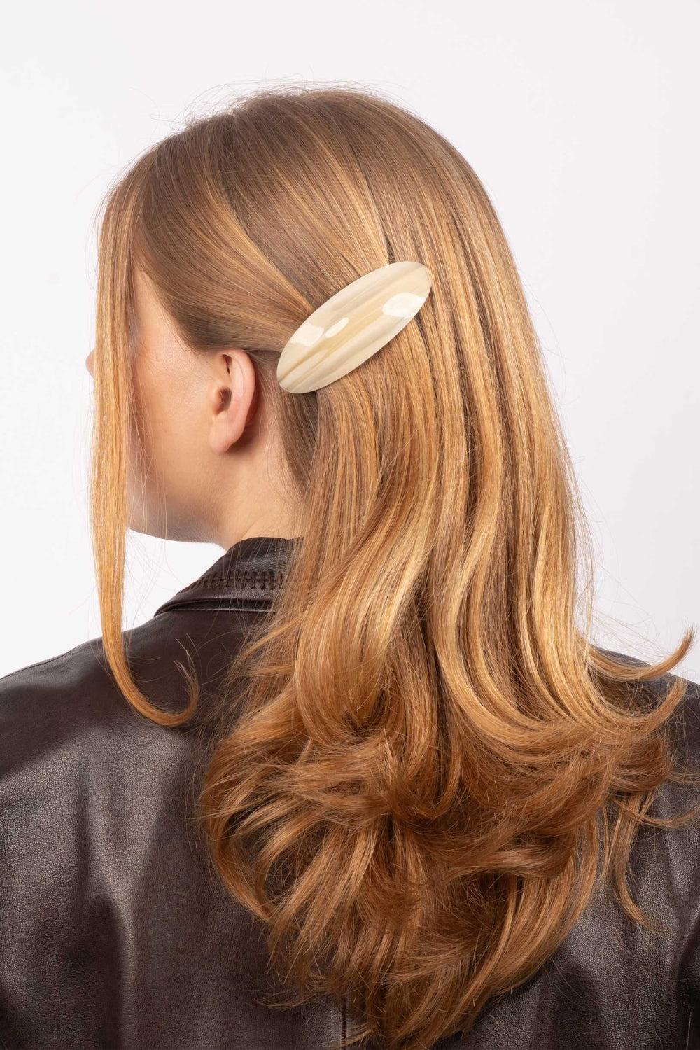 Oval Bone Clip Ivory