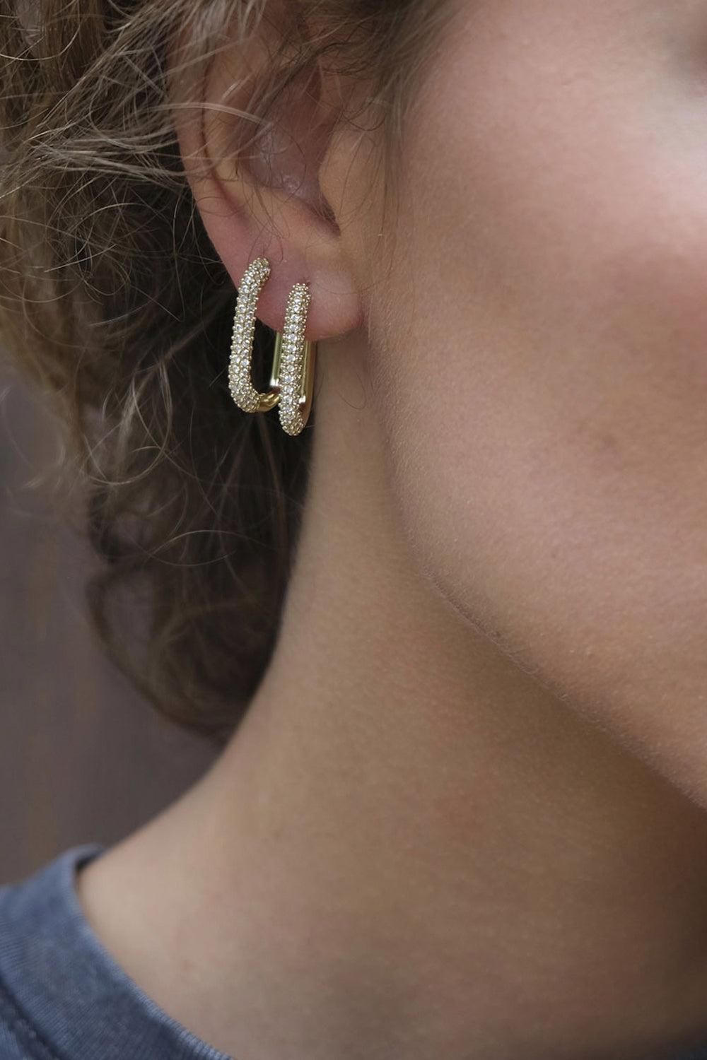 Oval Hoop Brass w/crystal