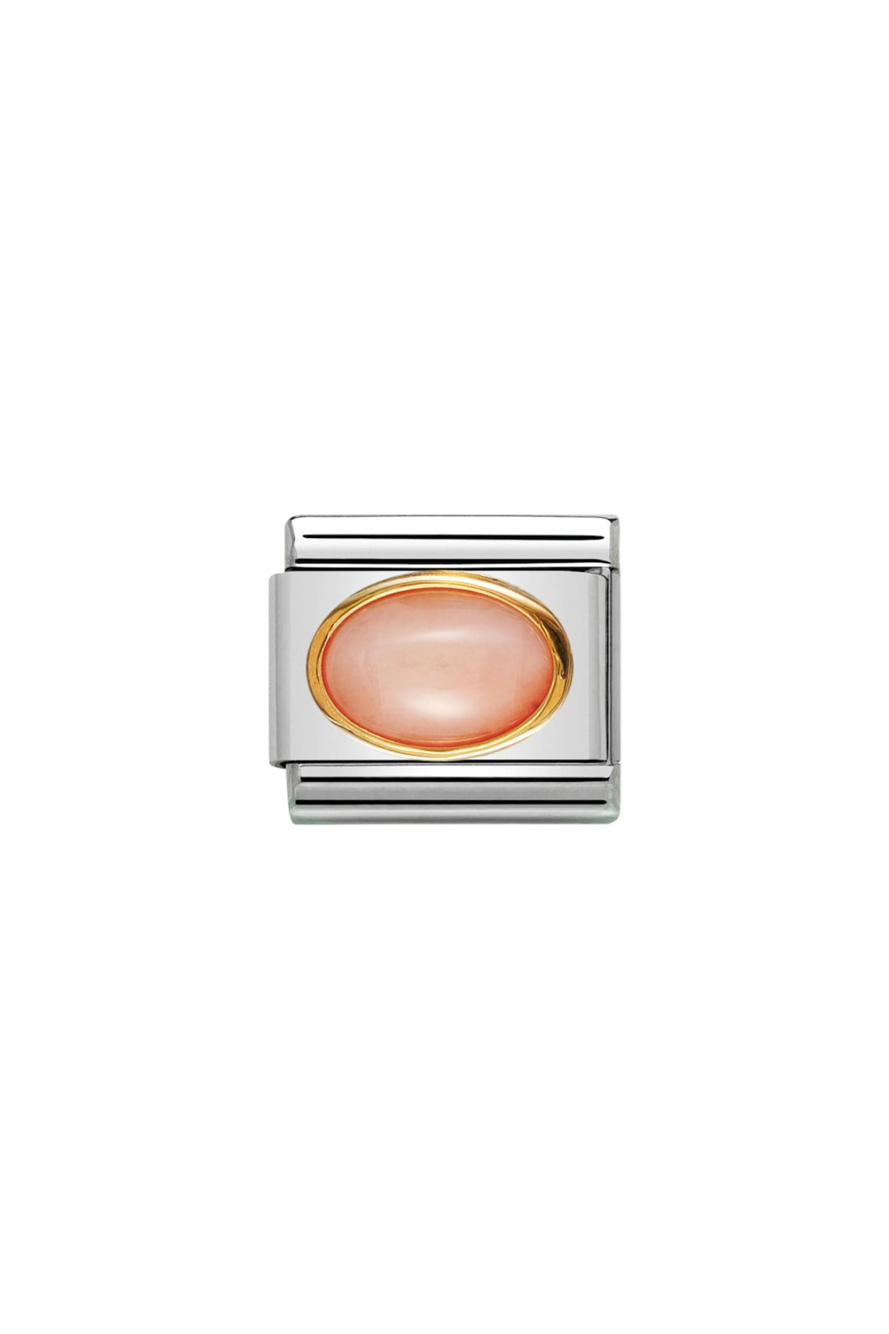 Oval hard stones 18k Gold Pink Coral