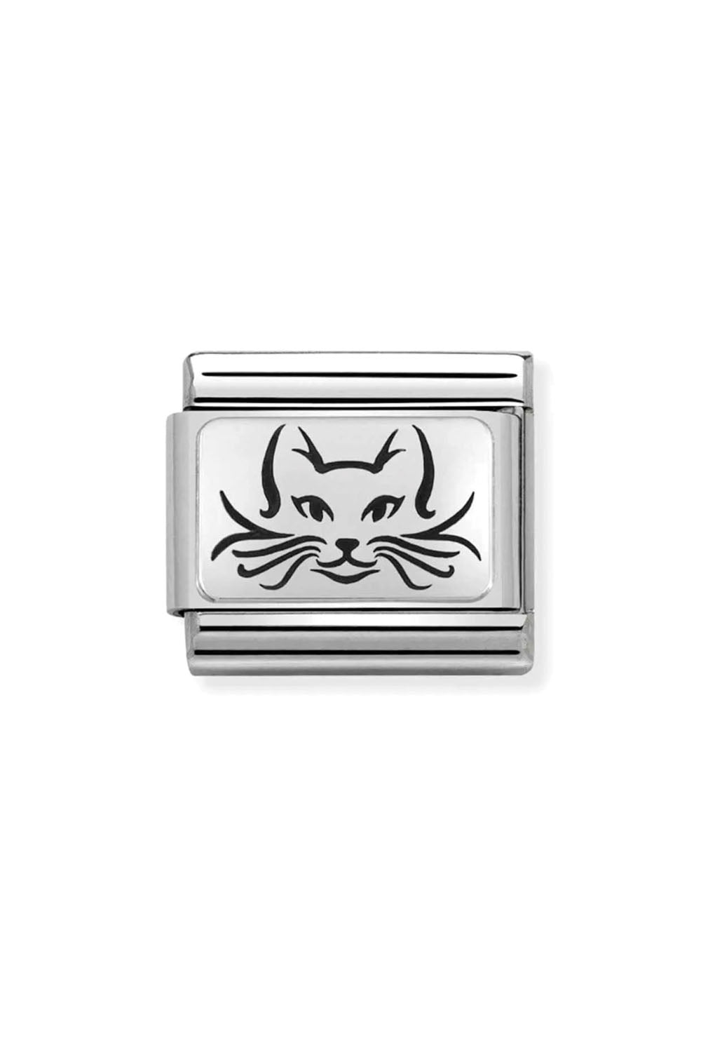Oxidised Symbol 925 Silver Cat