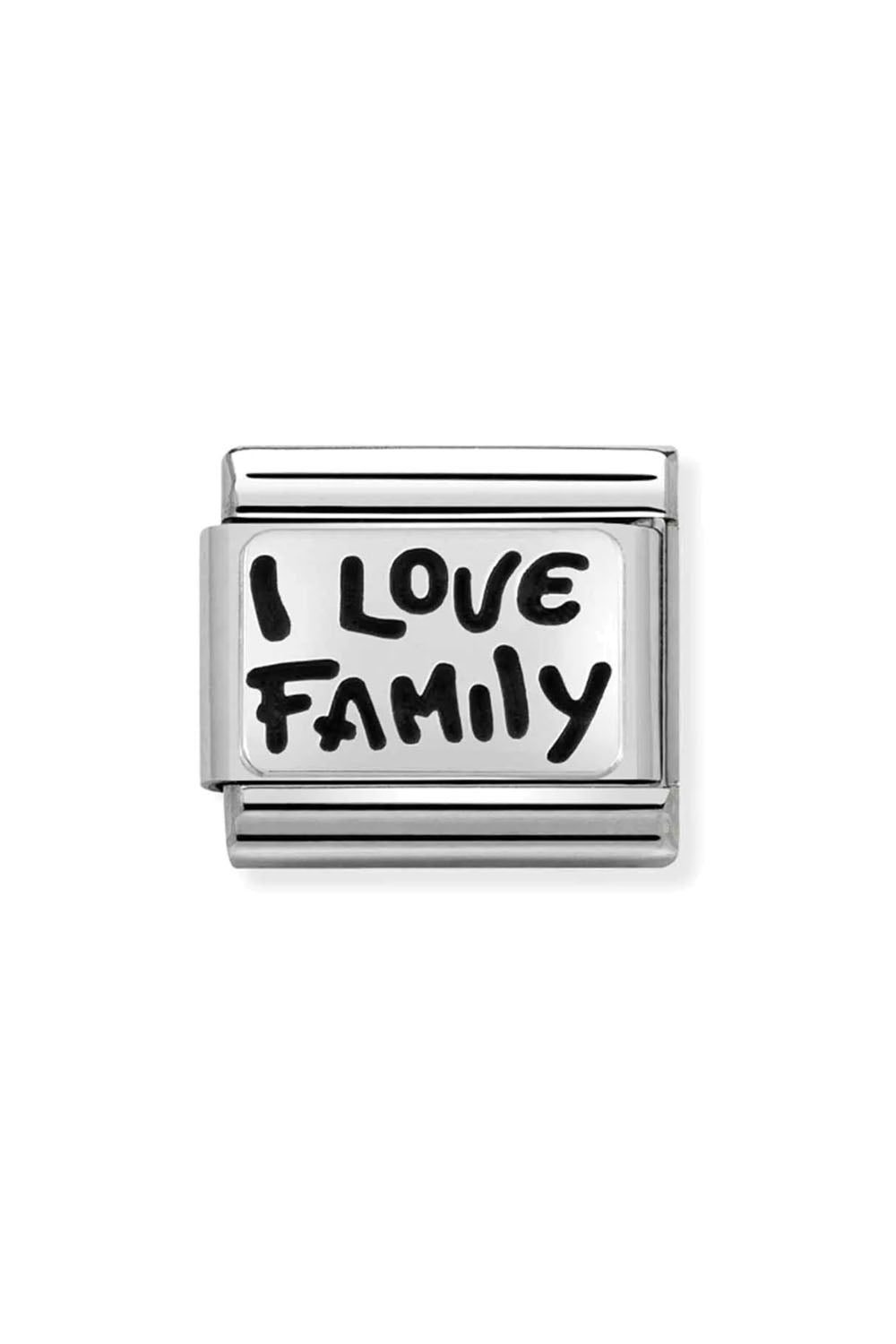 Oxidised Symbol 925 Sterling I love family