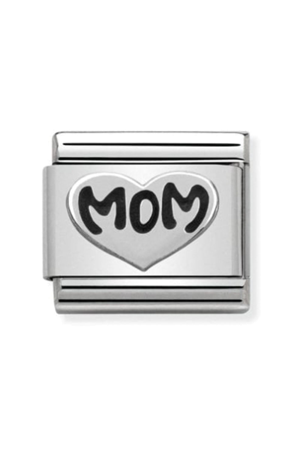 Oxidised Symbol 925 sterling Silver MOM heart