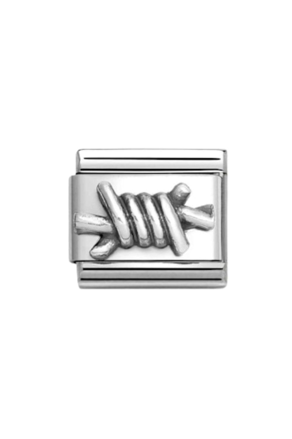 Oxidised Symbol in steel and 925 sterling silver Barbed Wire