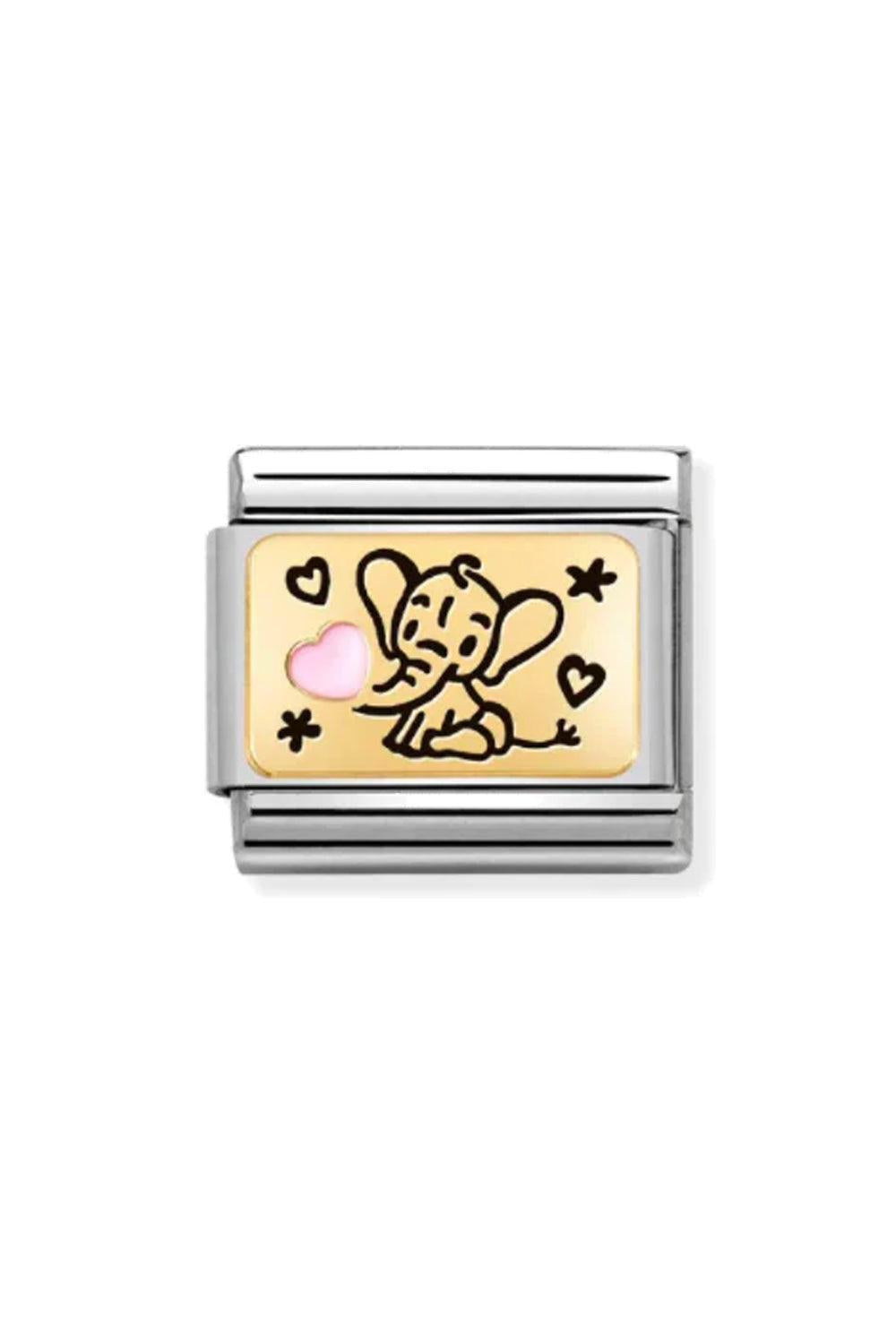 PLATES 18K Gold & Enamel Pink Elephant