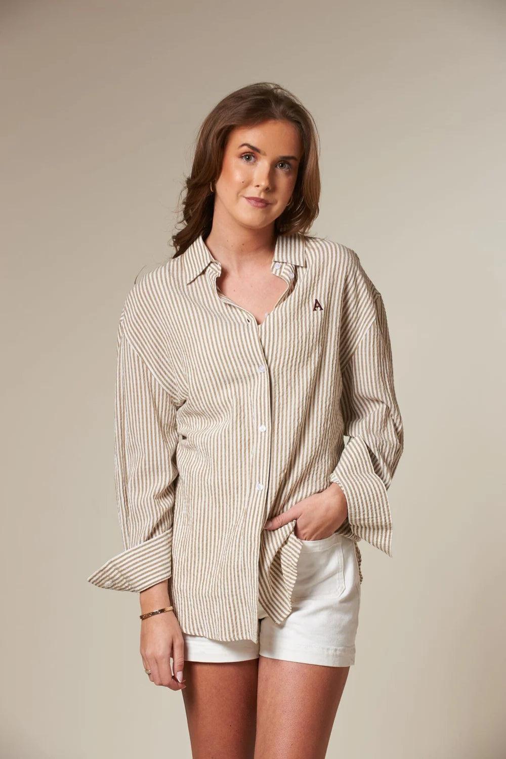 Palermo Seersucker Stripe Beige