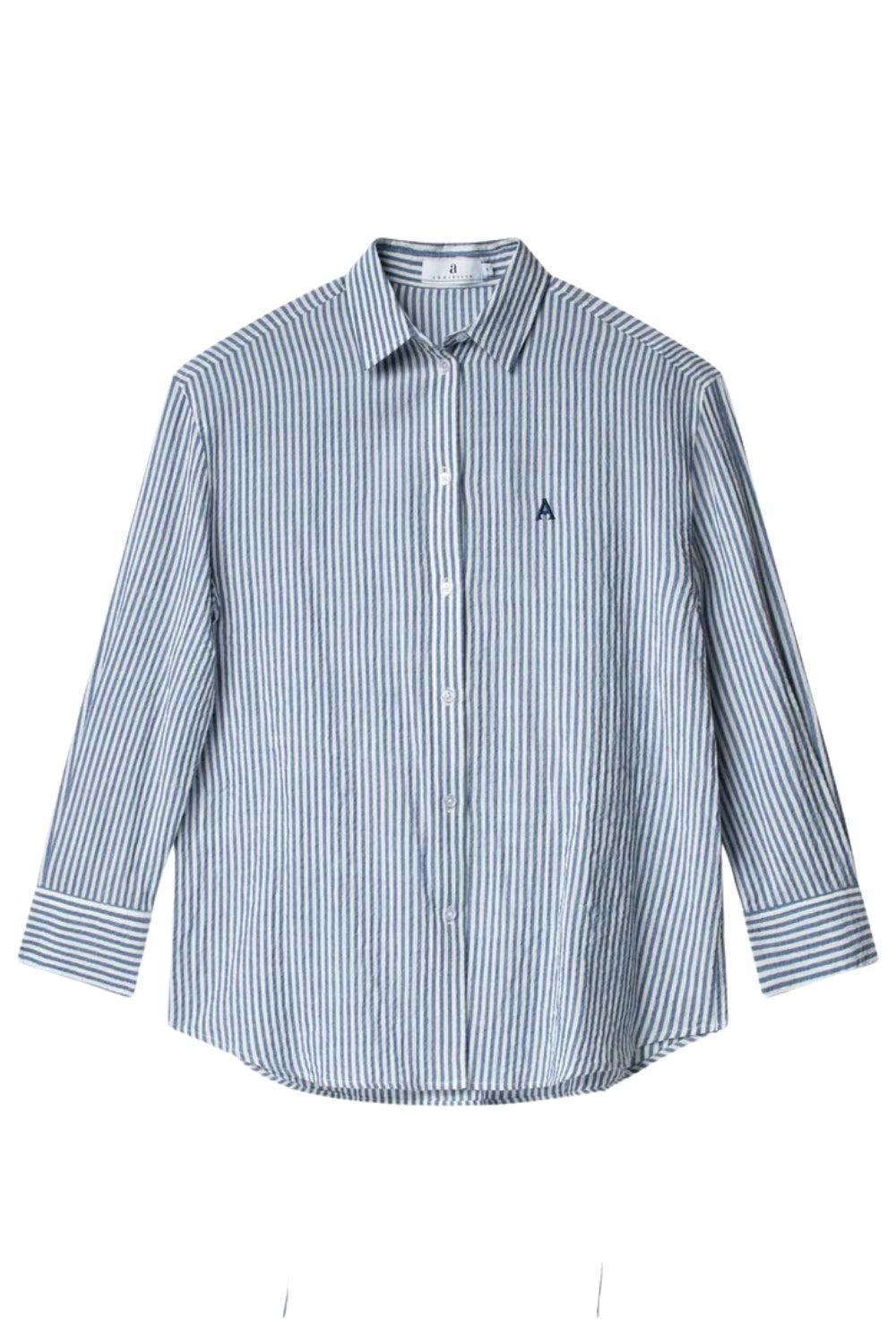 Palermo Seersucker Stripe Navy