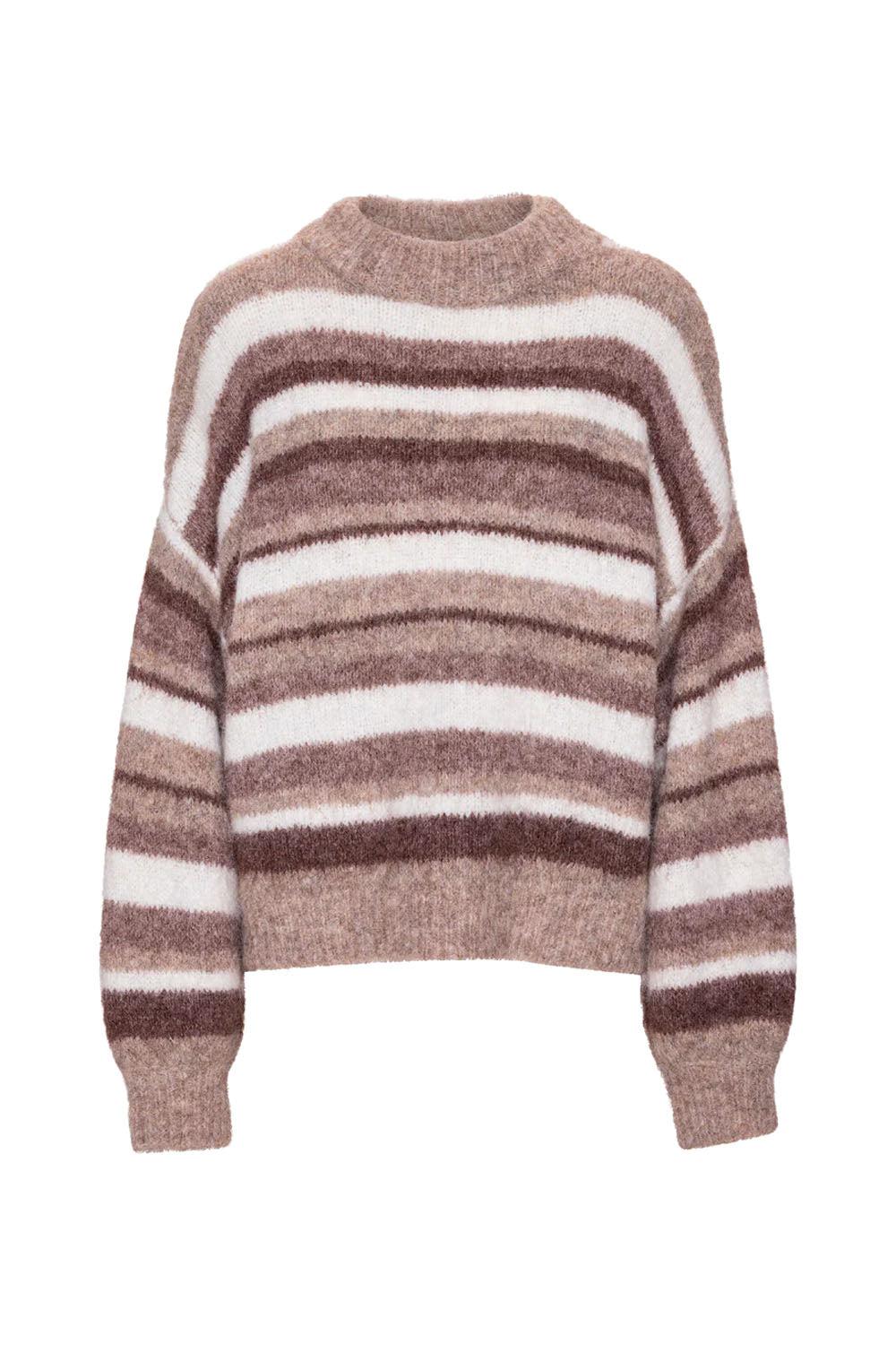 Patrisia Knit Pullover Brown/White