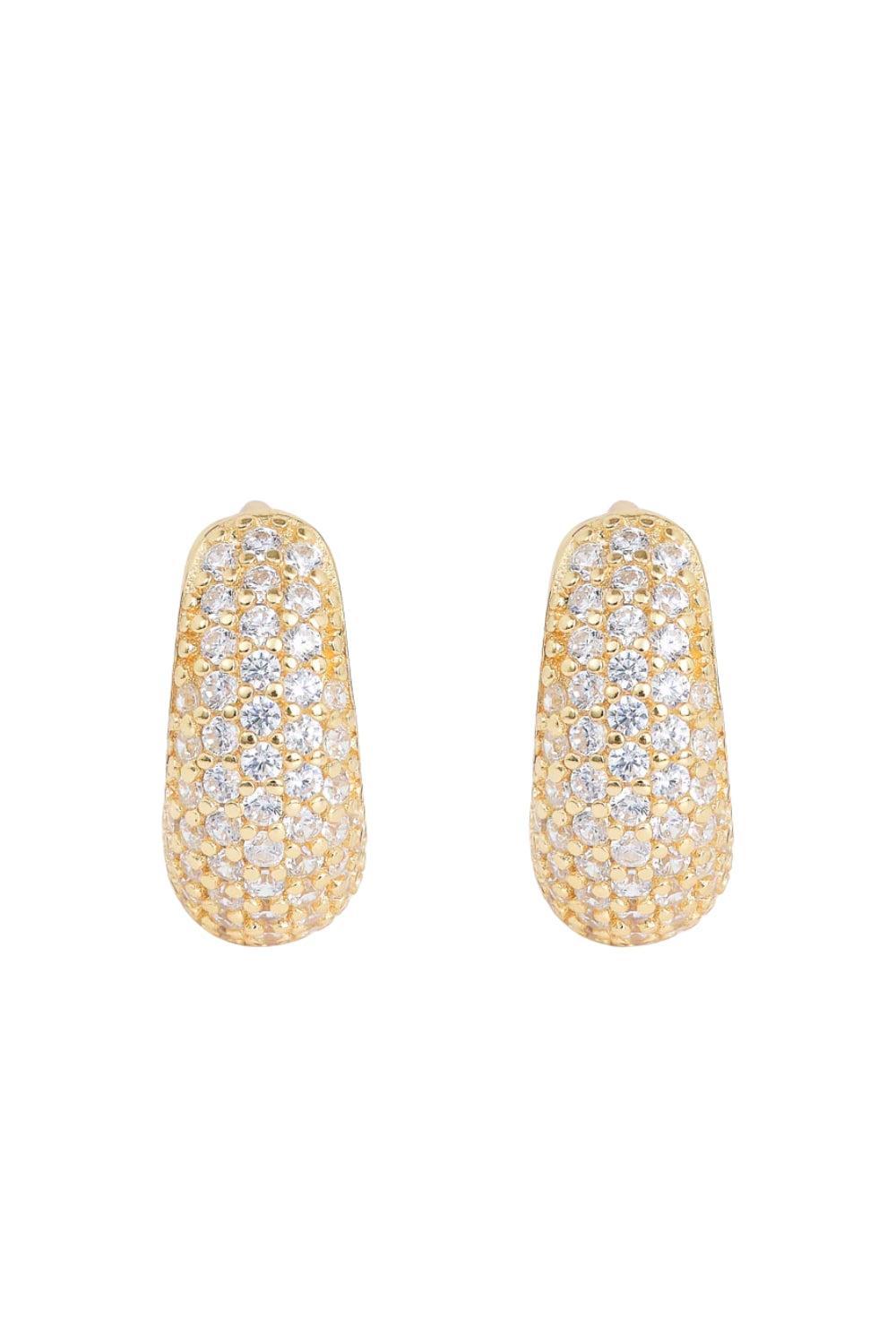 Pavé Dome Huggies gold
