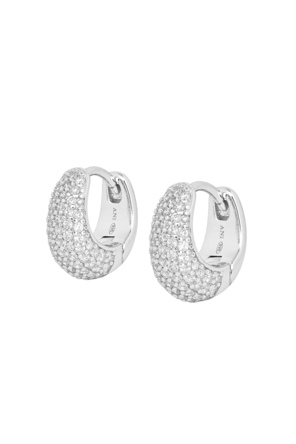 Pavé Dome Huggies silver