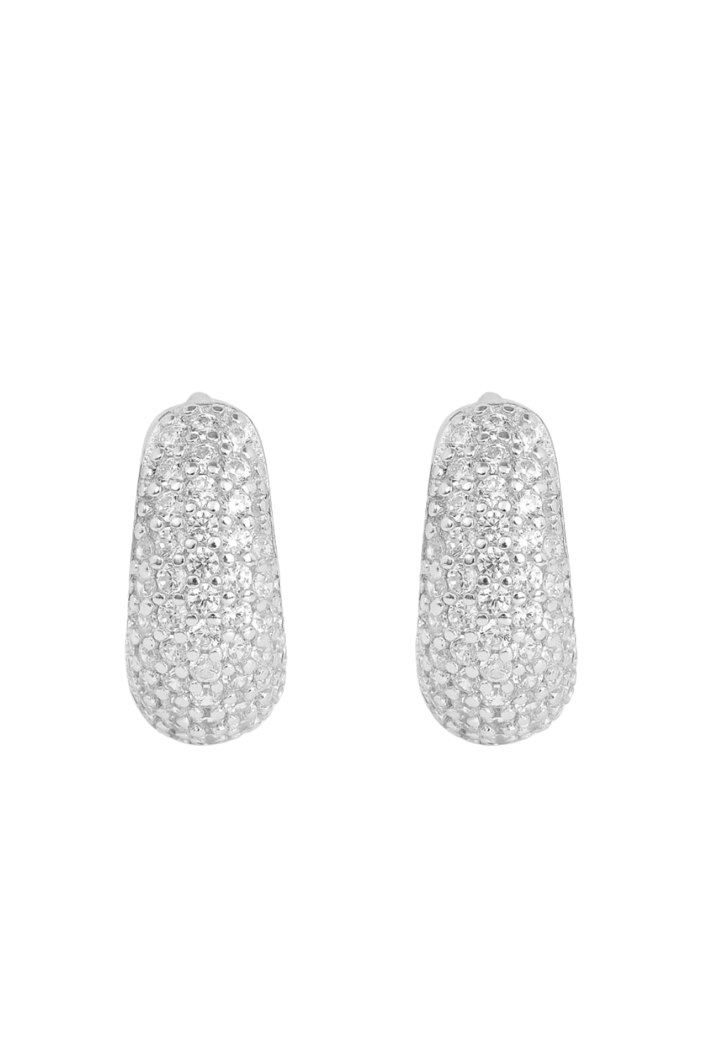Pavé Dome Huggies silver